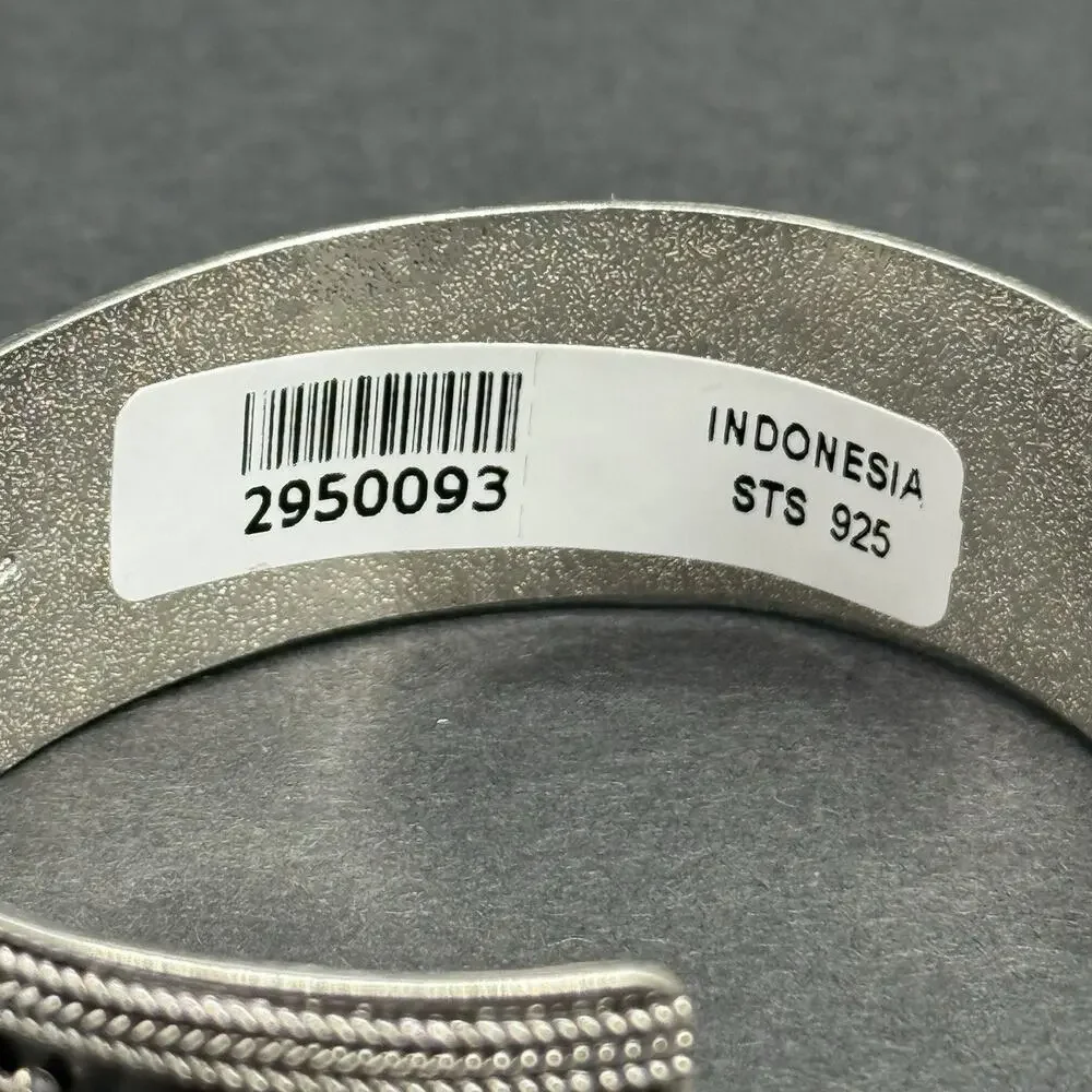 STS Indonesia 925 Sterling Silver Elephant Parade Wide Cuff Bracelet 40g